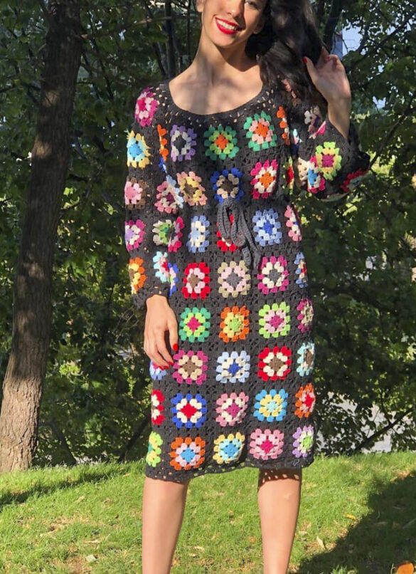 29 Granny Square Crochet Dresses Ideas