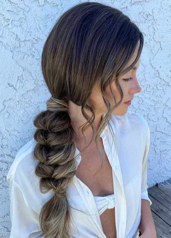 Long side braided wedding hair